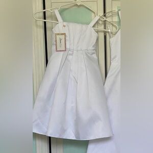 Size 2 Flower girl Flowergirl White Natural Pageant Dresses New